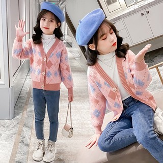 Joyncleon Áo Khoác Cardigan Dệt Kim Phong Cách Phương Tây Thời Trang Mùa Xuân Mới Cho Bé Gái