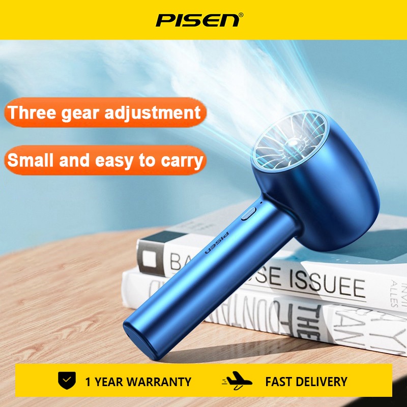 PISEN Quạt Điện Mini Cầm Tay 3 Tốc Độ Có Thể Sạc Lại Bằng Cổng USB