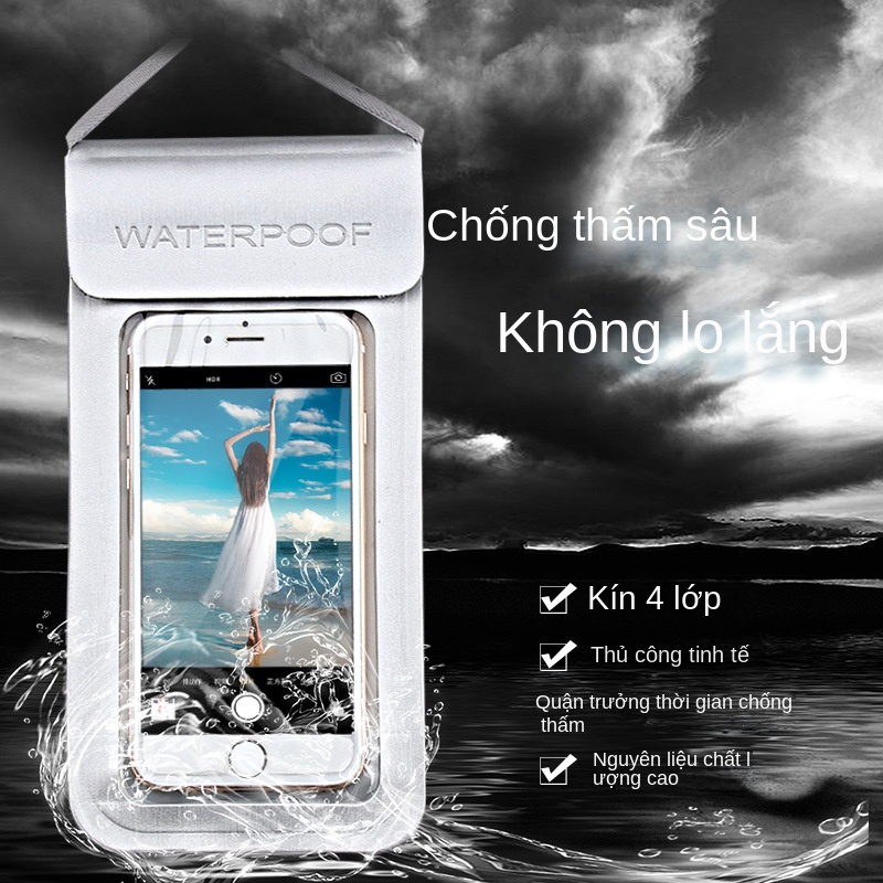 Túi Đựng Điện Thoại Bằng tpu Trong Suốt Chống Thấm Nước Có Thể Chạm Màn Hình Cảm Ứng