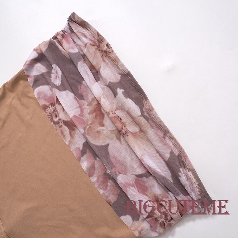 [] Áo Ống Mỏng Không Tay Hở Vai Ghép Vải Hoa Mùa Hè Cho Nữ