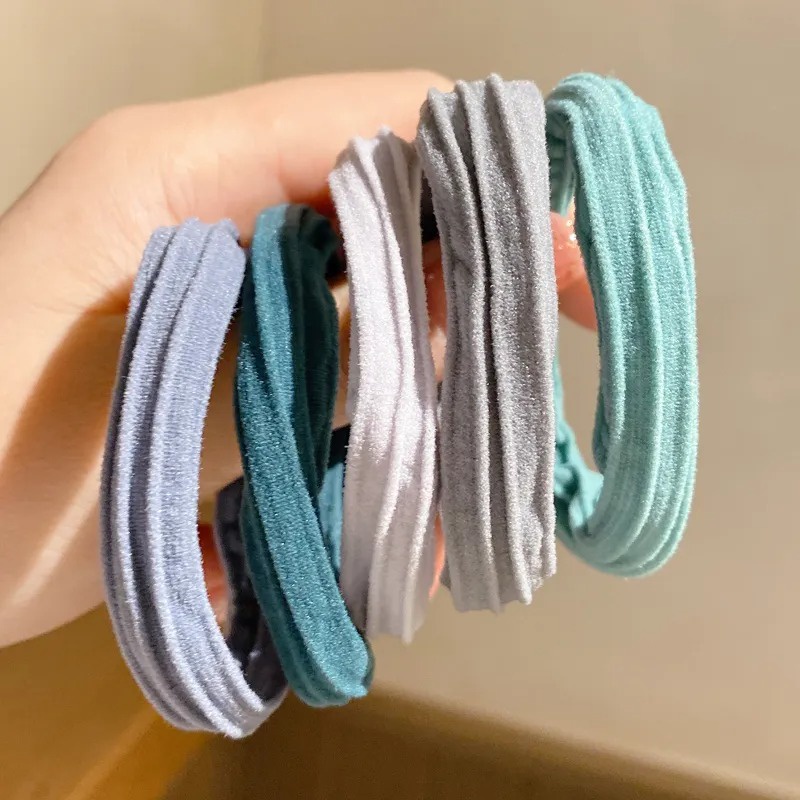 Set 5 / 10 Dây Cột Tóc Không Đường May Màu Sắc Ngọt Ngào Cho Nữ