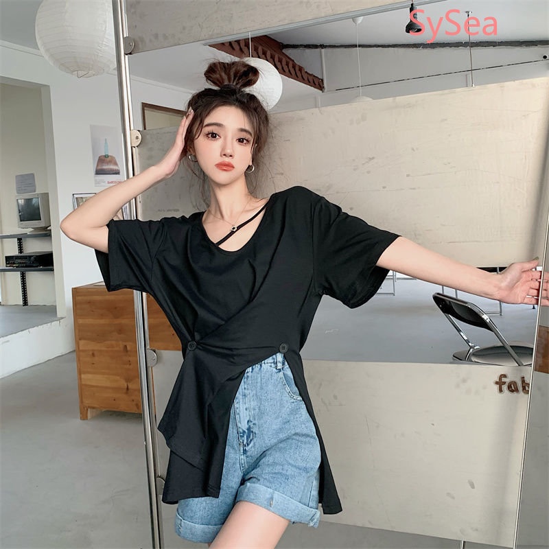 Áo Sơ Mi Ngắn Tay Dáng Rộng Thời Trang Mùa Hè Hàn Quốc Dành Cho Nữ