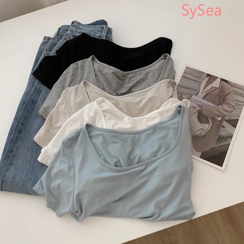 Áo Kiểu Cổ Vuông Dáng Ngắn Thời Trang Hè Trẻ Trung Cho Nữ