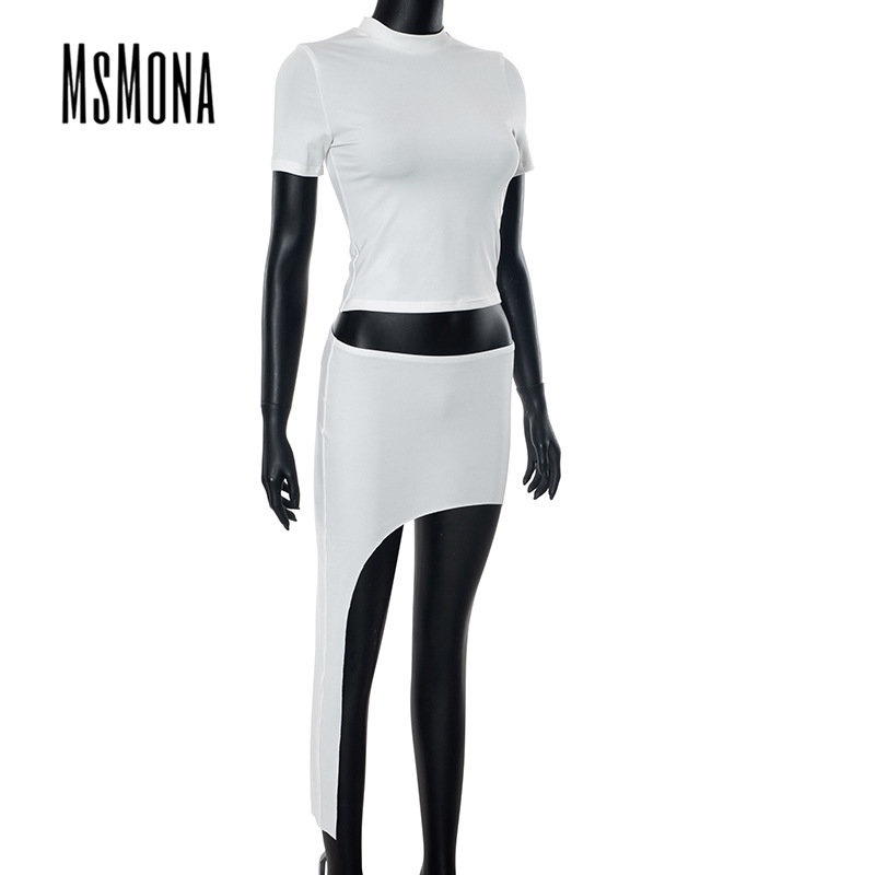 Bộ Đồ Ôm Dáng Cổ Tròn Tay Ngắn Màu Trơn Thời Trang 2023 Dành Cho Nữ