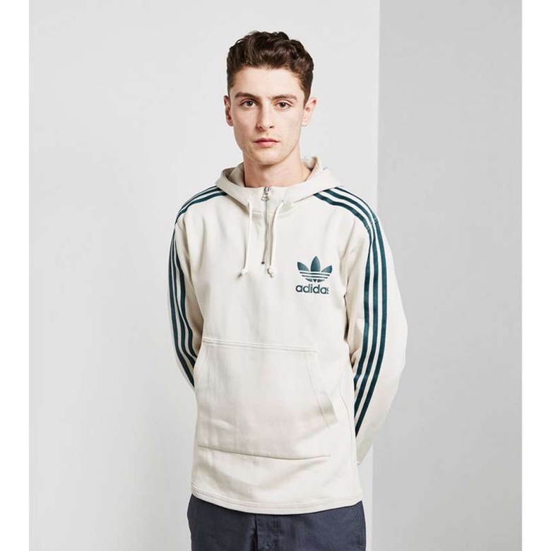 Adidas Áo Hoodie Phối Khóa Kéo Phong Cách vintage bk7193 100% clover