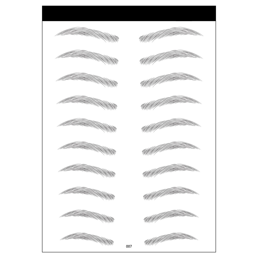 Bộ 3 Miếng Dán Xăm Lông Mày 6D Tự Nhiên Lâu Trôi