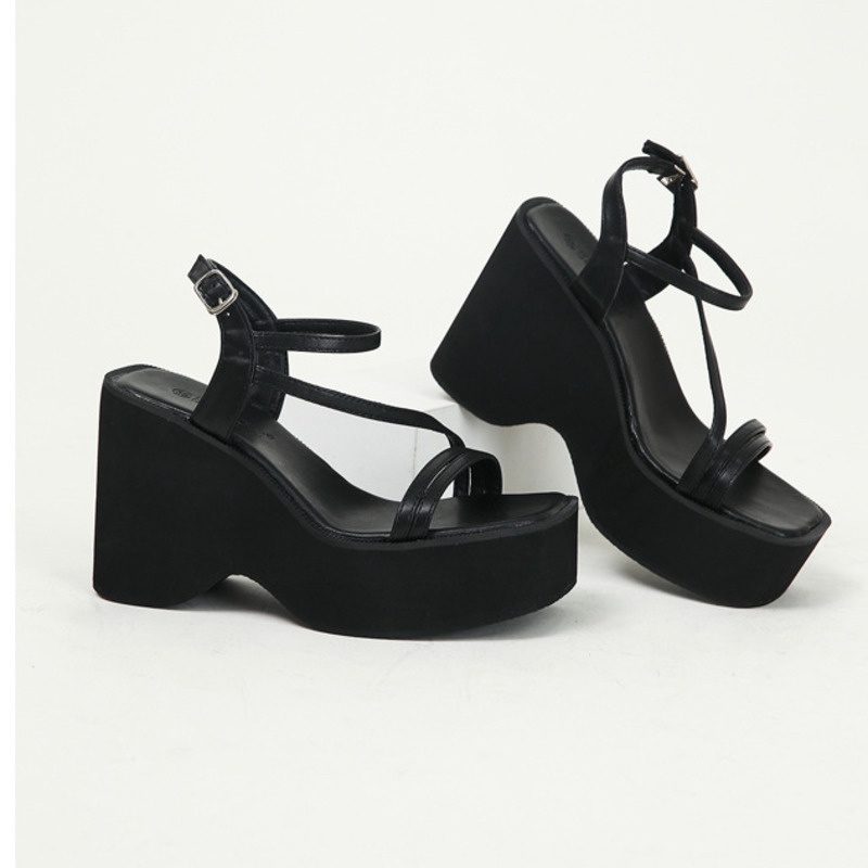 Giày Sandal Cao Gót 8CM Đế Xuồng Dày 35-40 Chống Thấm Nước Phong Cách Mới Mùa Xuân 2023