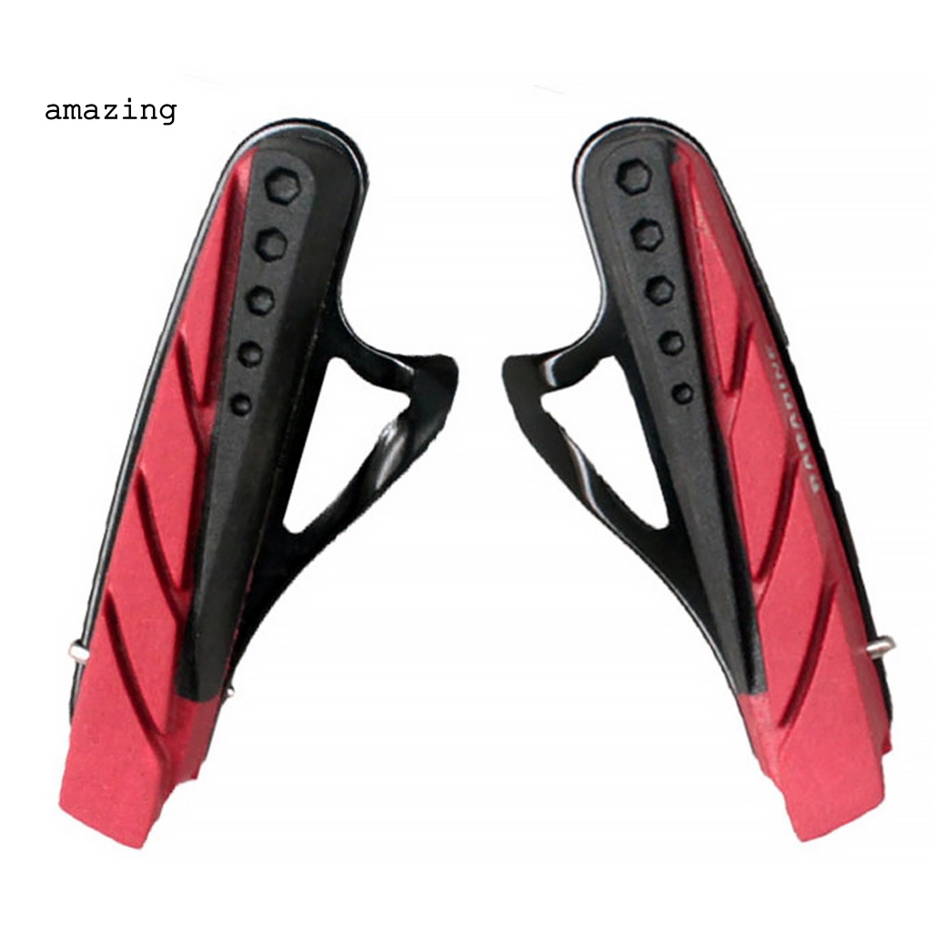 1 Cặp Má Phanh Xe Đạp Chữ V Màu Đỏ Đen Không Ồn