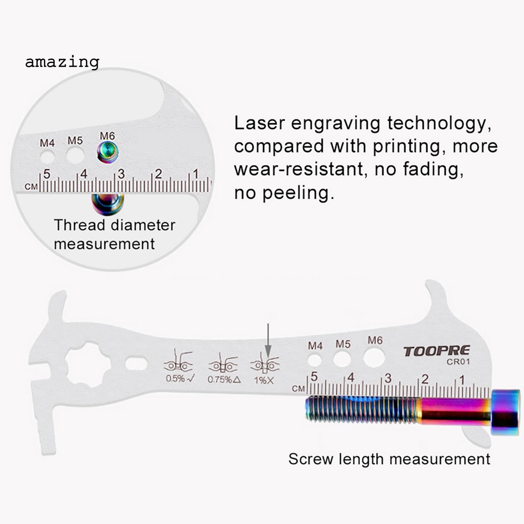 Thước Đo Dây Xích Xe Đạp Màu Sắc Bạc Tiện Dụng