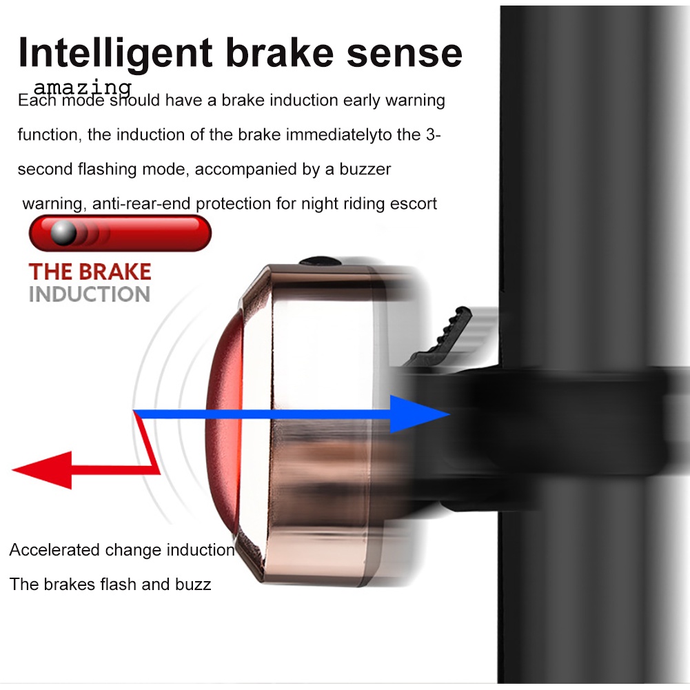 Đèn LED Cảnh Báo An Toàn Màu Đỏ Gắn Đuôi Xe Đạp Sạc USB