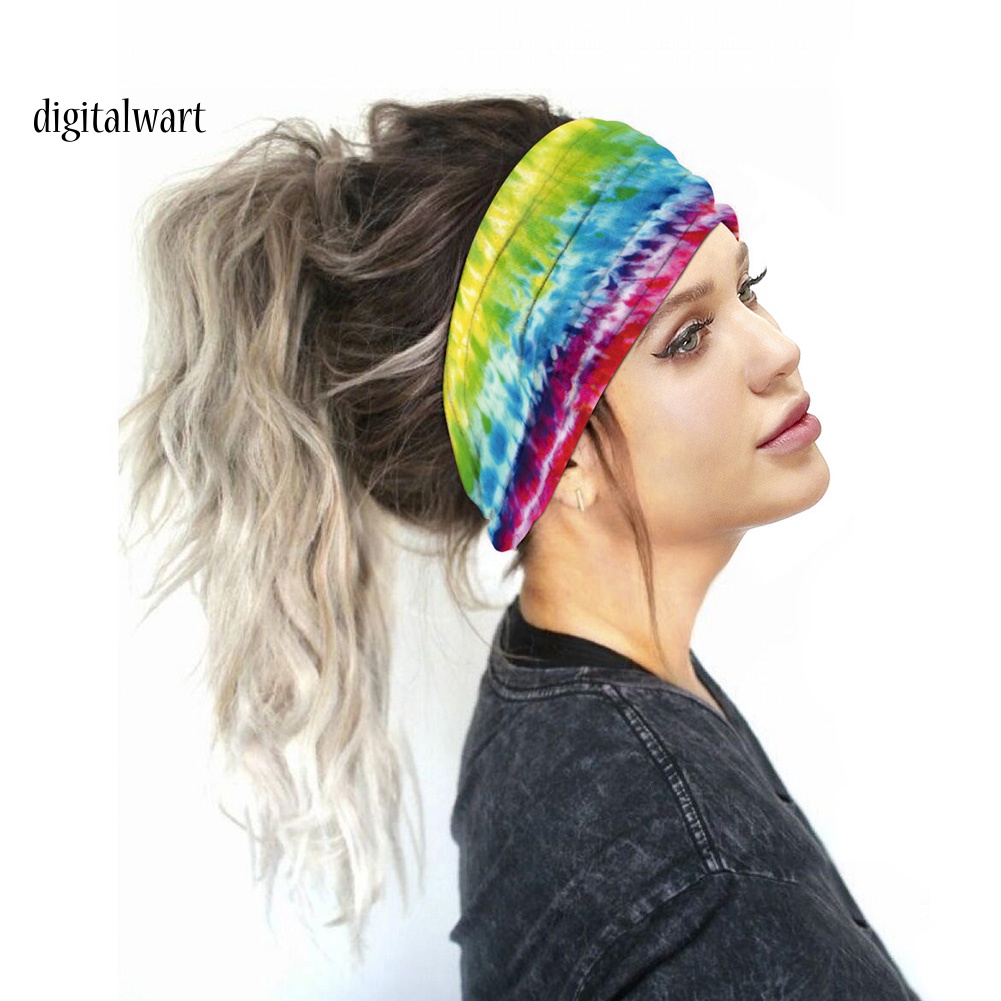 Kỹ Thuật Số| Băng Đô Cài Tóc Bản To Chất Liệu Lụa Co Giãn Thời Trang Cho Nữ