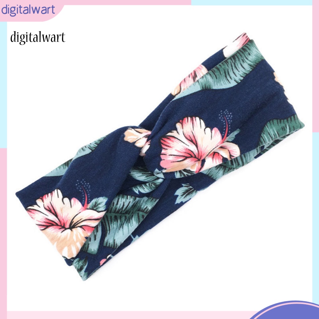 Kỹ Thuật Số| Băng Đô Cài Tóc Bản Rộng Co Giãn In Họa Tiết Hoa Xinh Xắn Thời Trang Cho Nữ