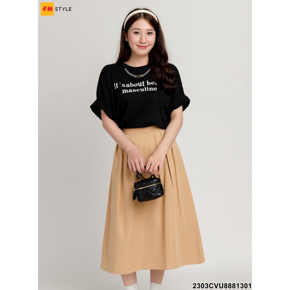 Chân váy dài FMSTYLE dáng dài xếp ly nhỏ 2 bên thời trang thiết kế phong cách Hàn Quốc 23030722