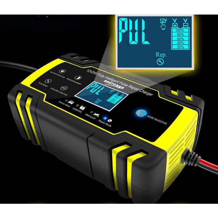 Sạc bình ắc quy 12V-24V/8A Có khử Sunfat, sac binh ac quy 24v, sac xe dap dien