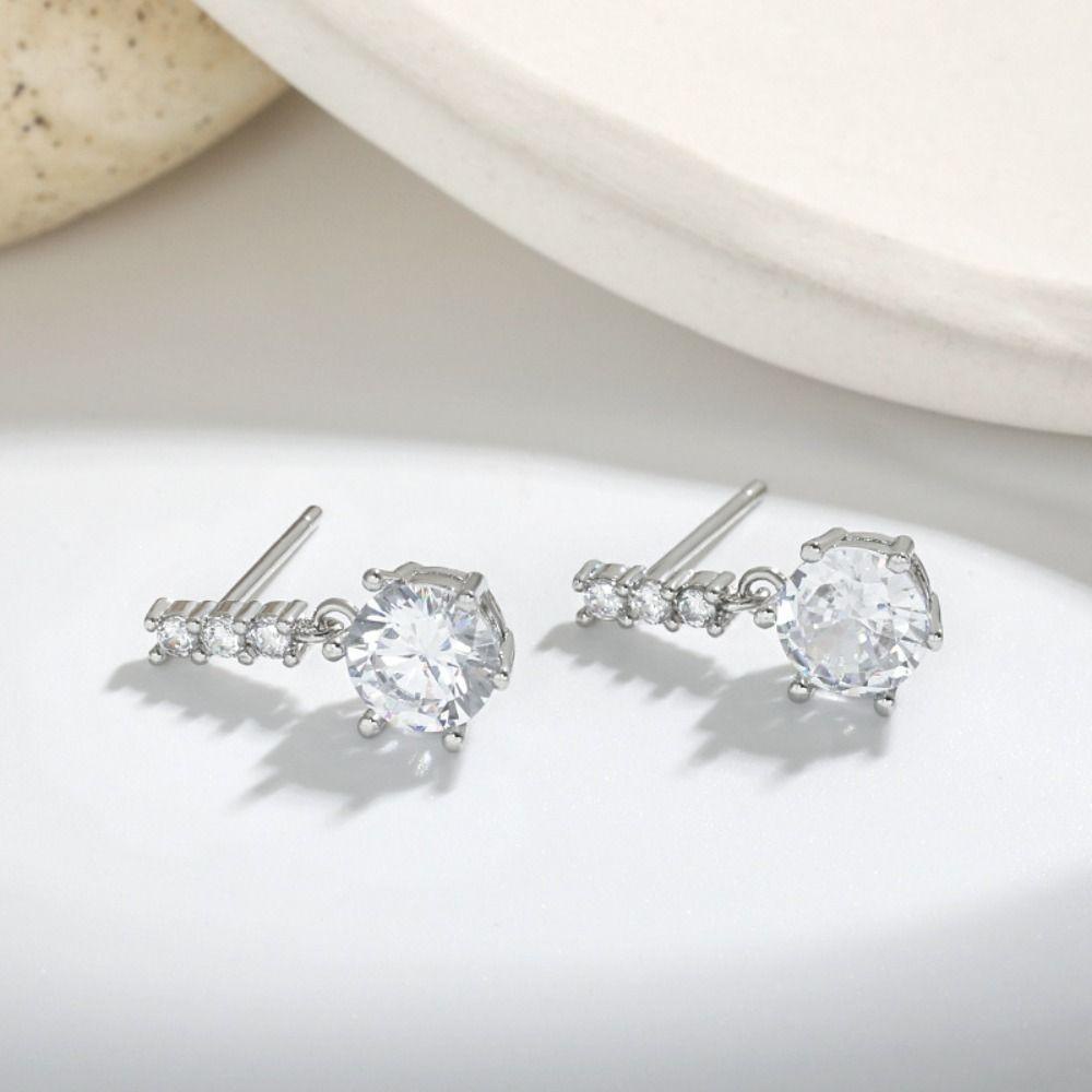 Bông Tai Giọt Nước Hình Tròn / Vuông Phong Cách Hàn Quốc Tinh Tế Thời Trang Dự Tiệc