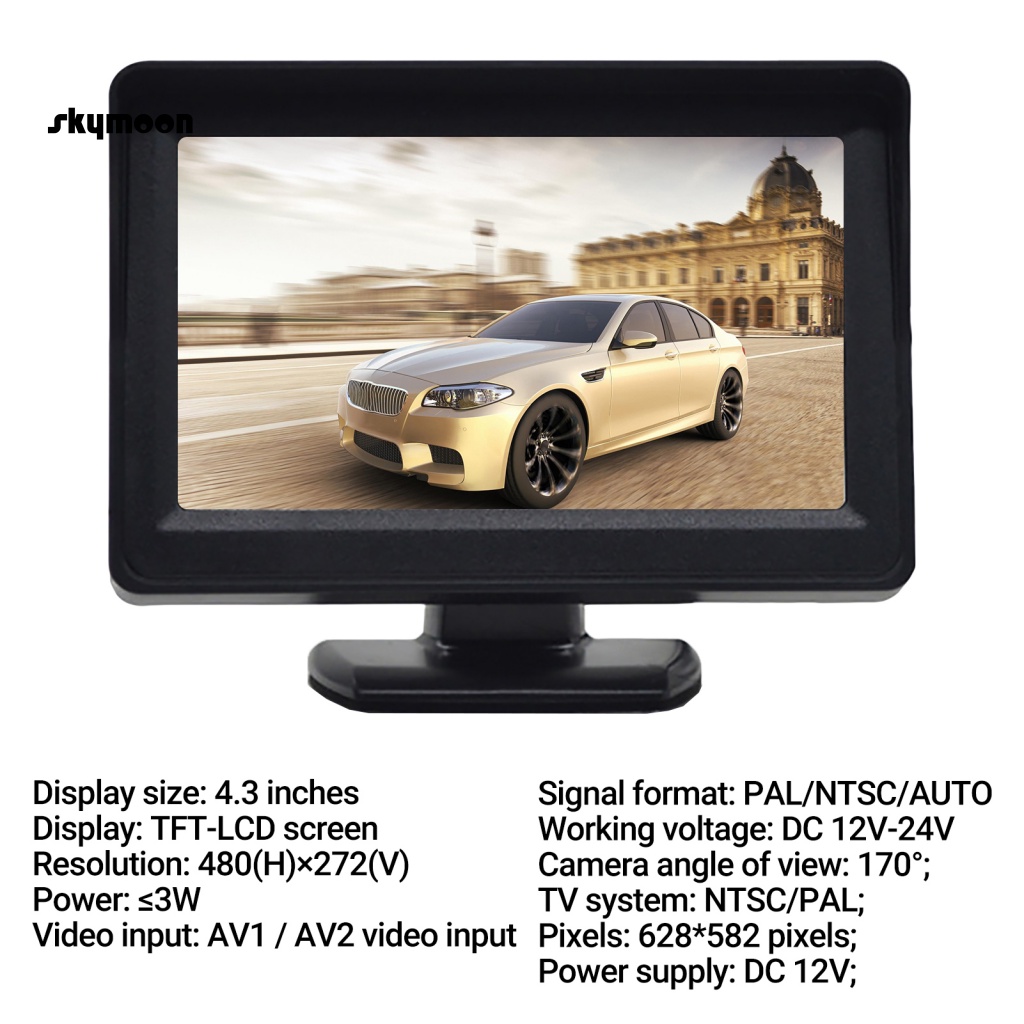 1 Bộ Hệ Thống Camera Lùi Xe Độ Phân Giải Cao 4.3-Inch Kèm Màn Hình Chuyên Dụng Cho Xe Hơi