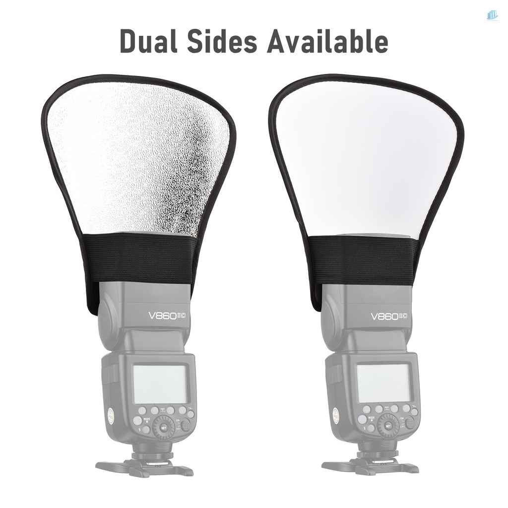 Bảng Khuếch Tán Tốc Độ Đèn Flash Máy Ảnh Màu Trắng Và Bạc Thay Thế Cho Godox Yongnuo