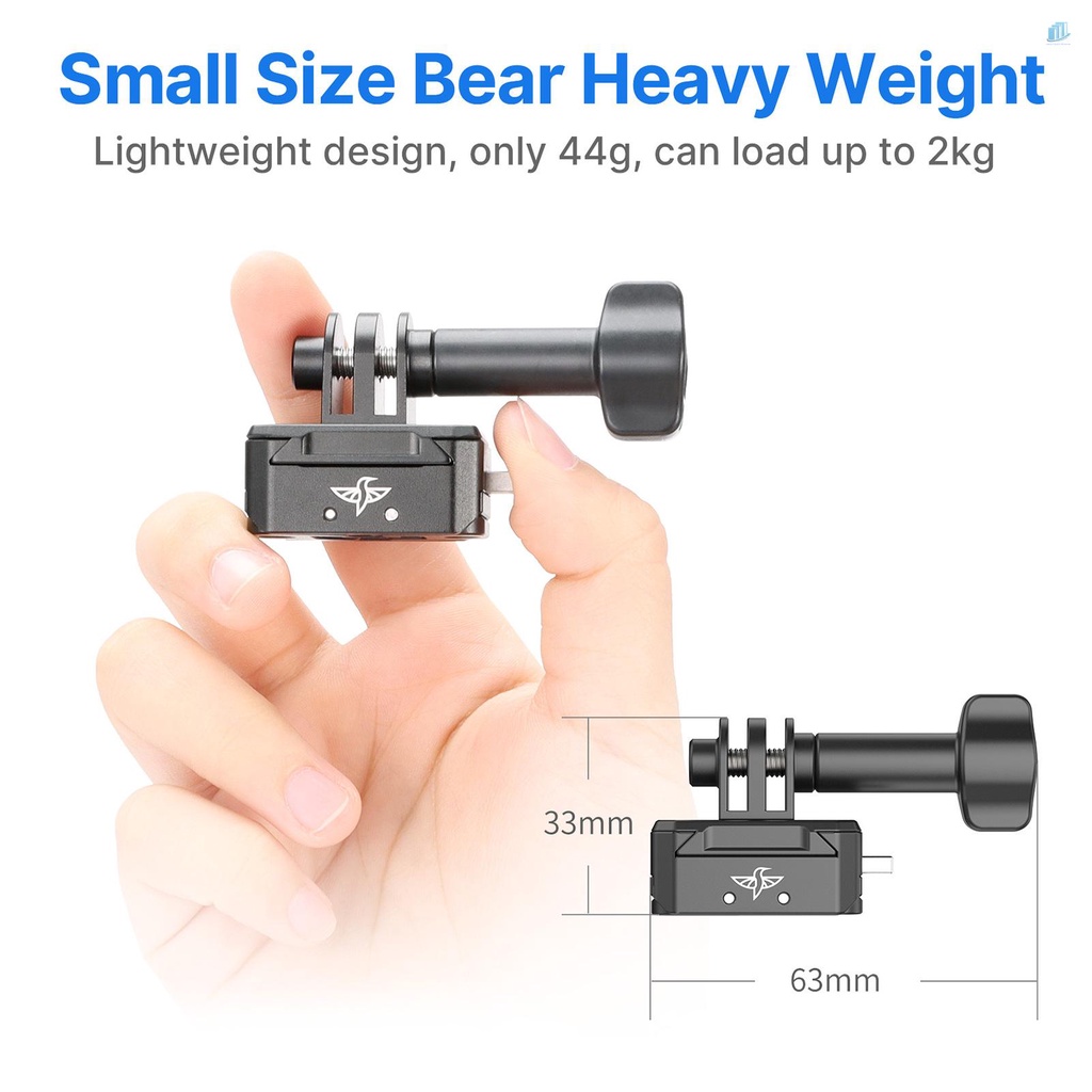 Đế Tháo Lắp Nhanh Ulanzi Bằng Nhôm Tải Trọng Tối Đa 2KG Giao Diện 1 / 4 Thông Dụng Cho Máy Ảnh Hành Động