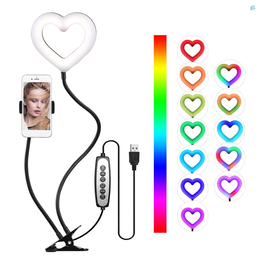 ANDOER Vòng Đèn LED 6-inch 8W 3800K-6800K Có Giá Đỡ Kẹp Tiện Dụng