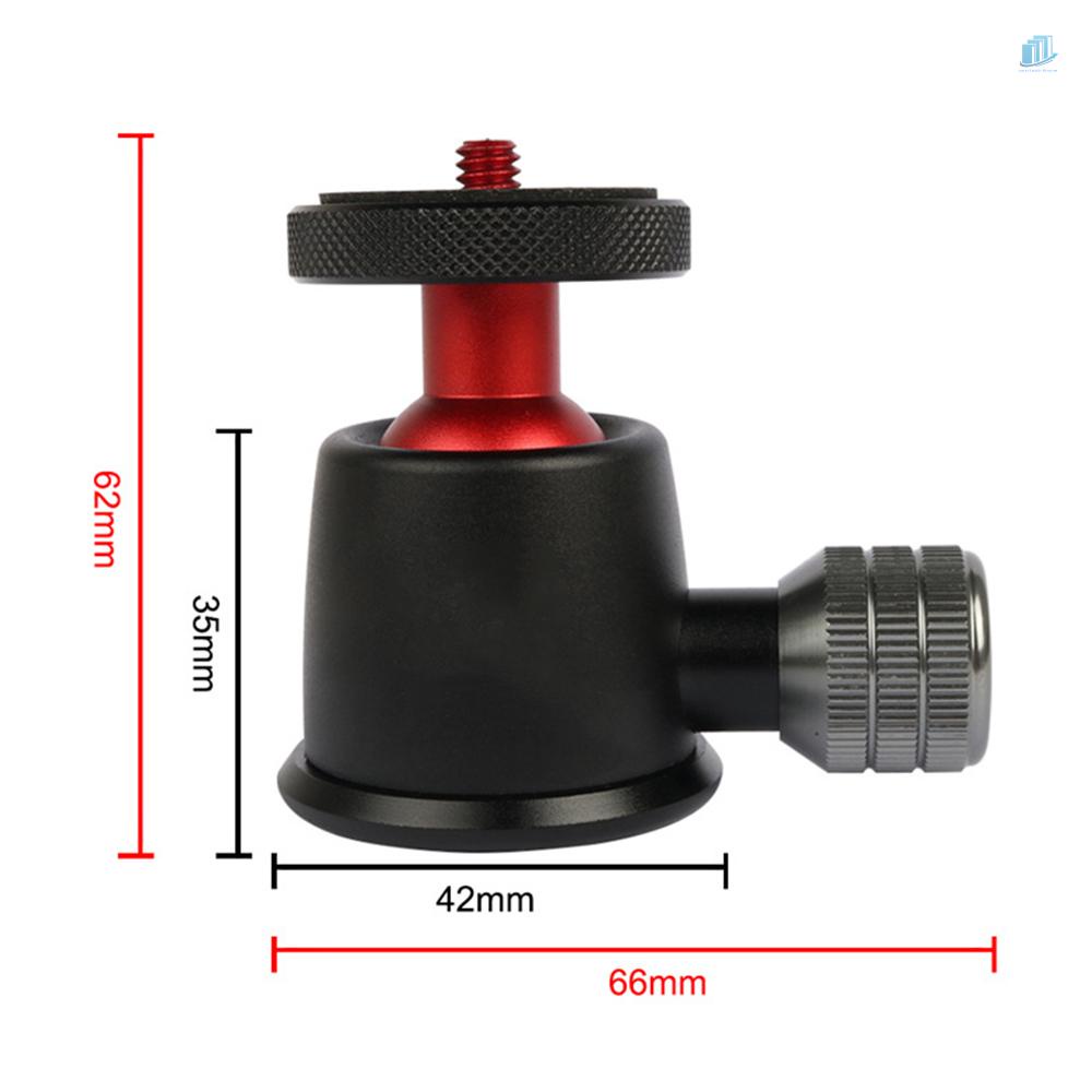 Đầu Bi Toàn Cảnh Mini Bằng Hợp Kim Nhôm Xoay 360 Độ Có Mức Bong Bóng Cho Giá Đỡ Ba Chân Máy Ảnh DSLR LIDC