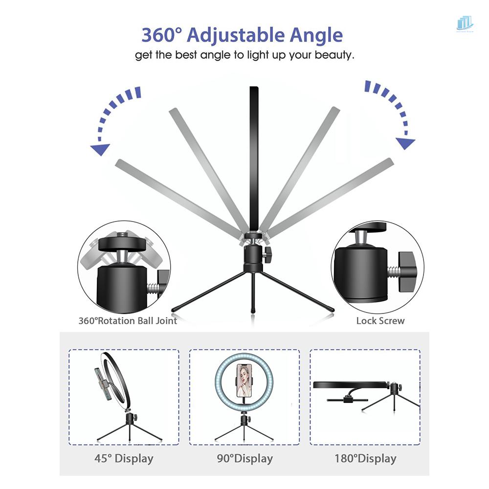Vòng Đèn LED smartwatchinone 3 Chế Độ Sáng 10 Mức Độ Sáng Với Giá Đỡ Ba Chân Mini Cho Trang Điểm / Chụp Ảnh Selfie