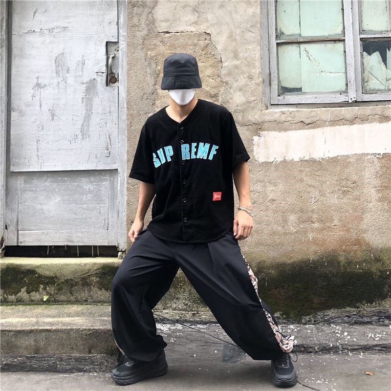 Áo Khoác Bóng Chày Ngắn Tay Thêu Chữ Phong Cách Hàn Quốc Cho Nam Nữ