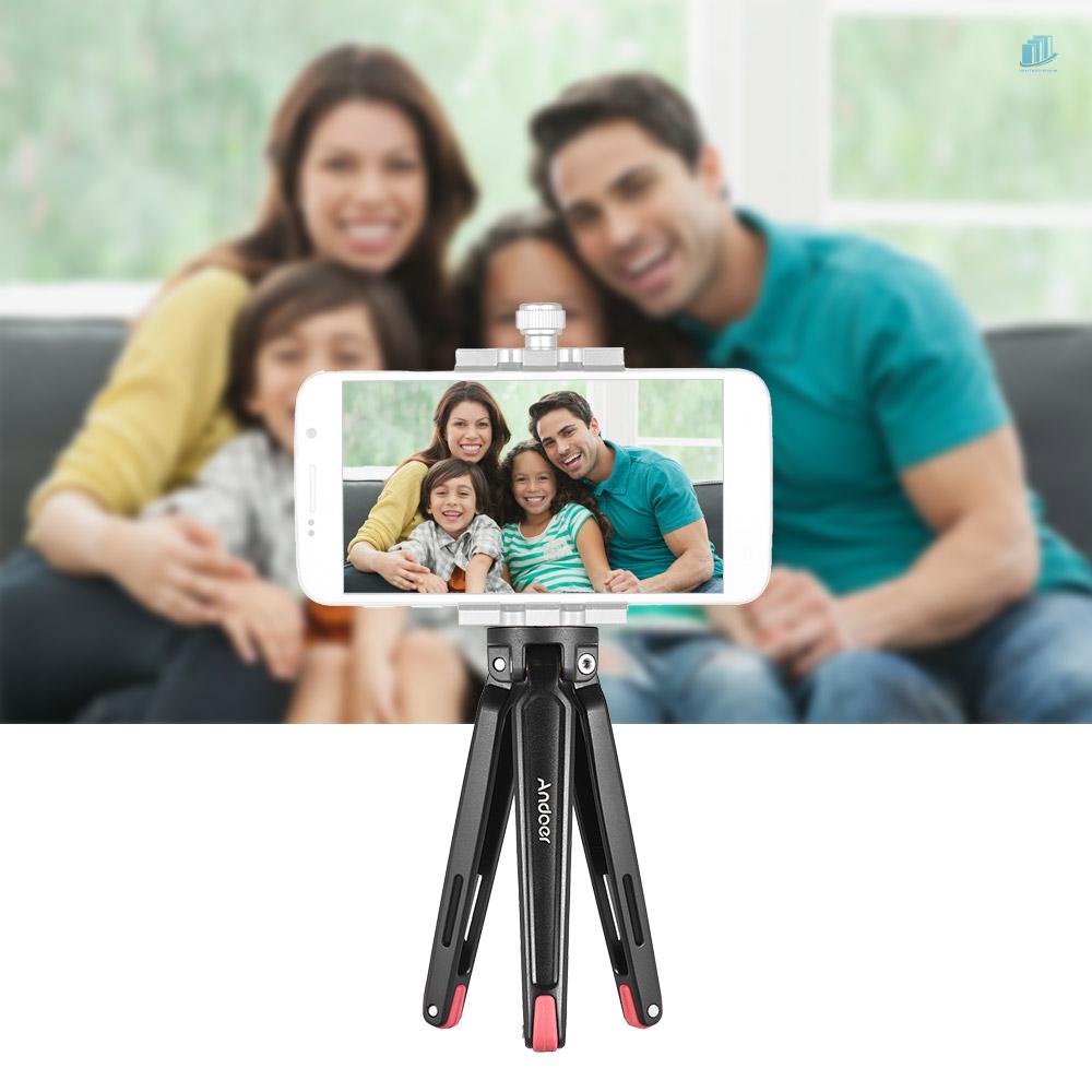 Giá Đỡ Ba Chân Mini Cầm Tay Bằng Hợp Kim Nhôm Tải Trọng 11Lbs Cho Máy Ảnh Thể Thao DSLR Andoer Andoer