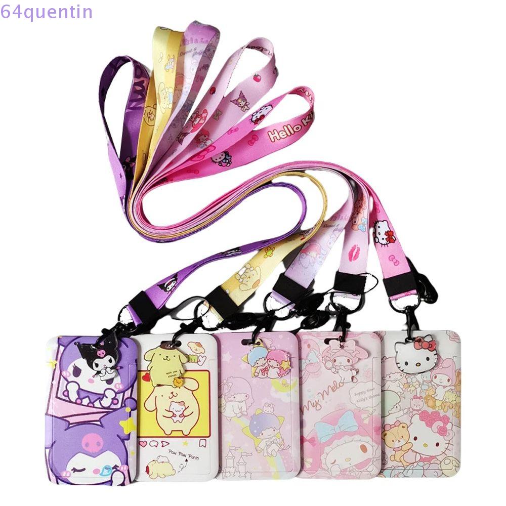 Bao đựng thẻ học sinh có dây đeo họa tiết hoạt hình Kuromi dễ thương