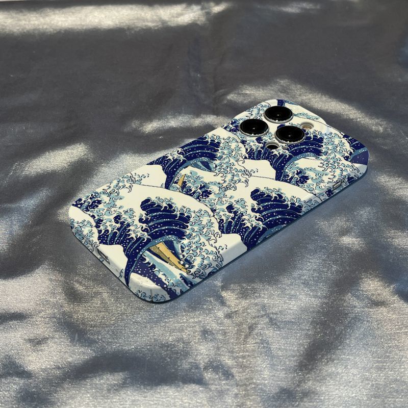 Ốp Điện Thoại Bảo Vệ Toàn Diện Họa Tiết Sóng Biển Phong Cách Nhật Bản Dành Cho Iphone 8promax / Plus Xs 7 / 13 Xr 11 12 / 14