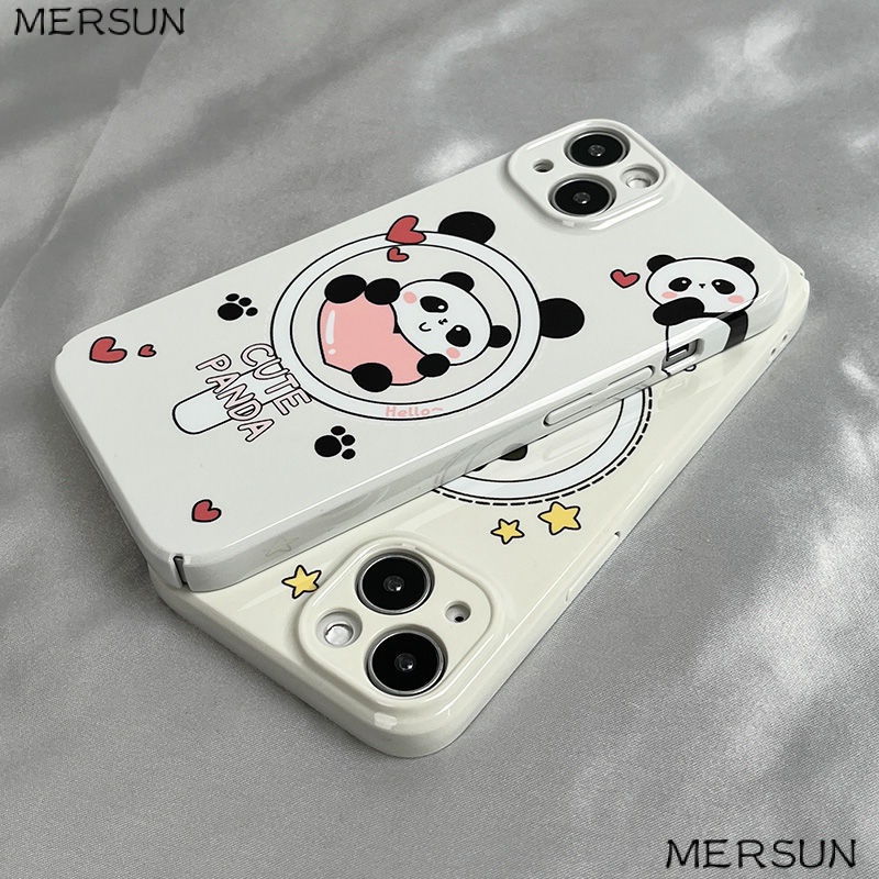 Ốp Điện Thoại Cứng In Hình Gấu Trúc / Trái Tim Cho Iphone 14 YO5A 711 xr12 / 8promax / xsiphone14 YO5A