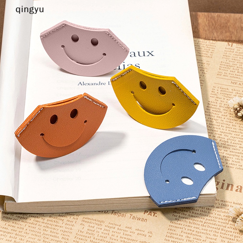 Qingyu Đánh Dấu Trang Sách Mini Bằng Da Hình Quạt Phong Cách Vintage Dùng Làm Quà Tặng Giáo Viên