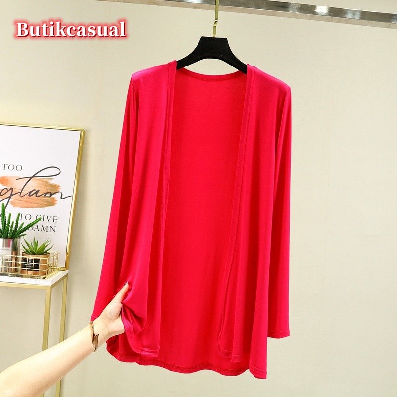 Áo Khoác cardigan Dáng Rộng Vải cotton Plus Size Cho Nữ