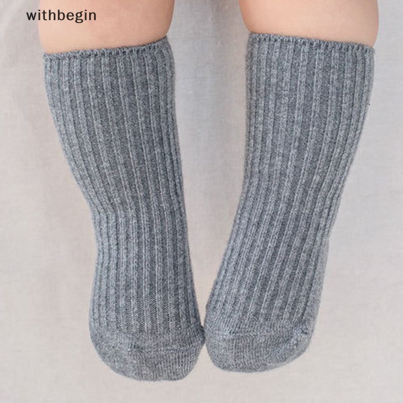 Vớ Cao Su Cổ Trung Chống Trượt Họa Tiết Kẻ Sọc Dọc Cho Trẻ Em