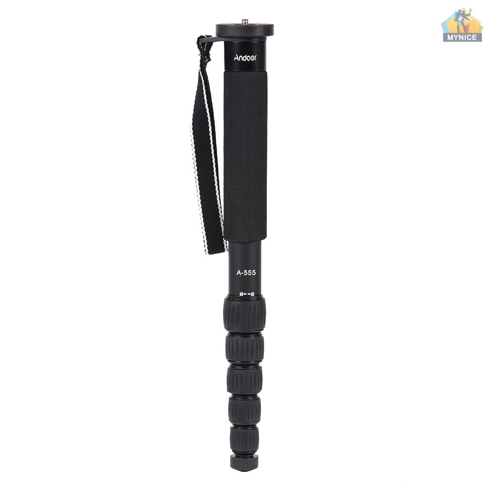 Gậy Chụp Ảnh Di Động Andoer A-555 6 Phần Bằng Hợp Kim Nhôm Nhỏ Gọn Cho Pentax Camera Max Tải Trọng Lớn 10kg / 22lbs 10kg / 22lbs Chất Lượng Cao