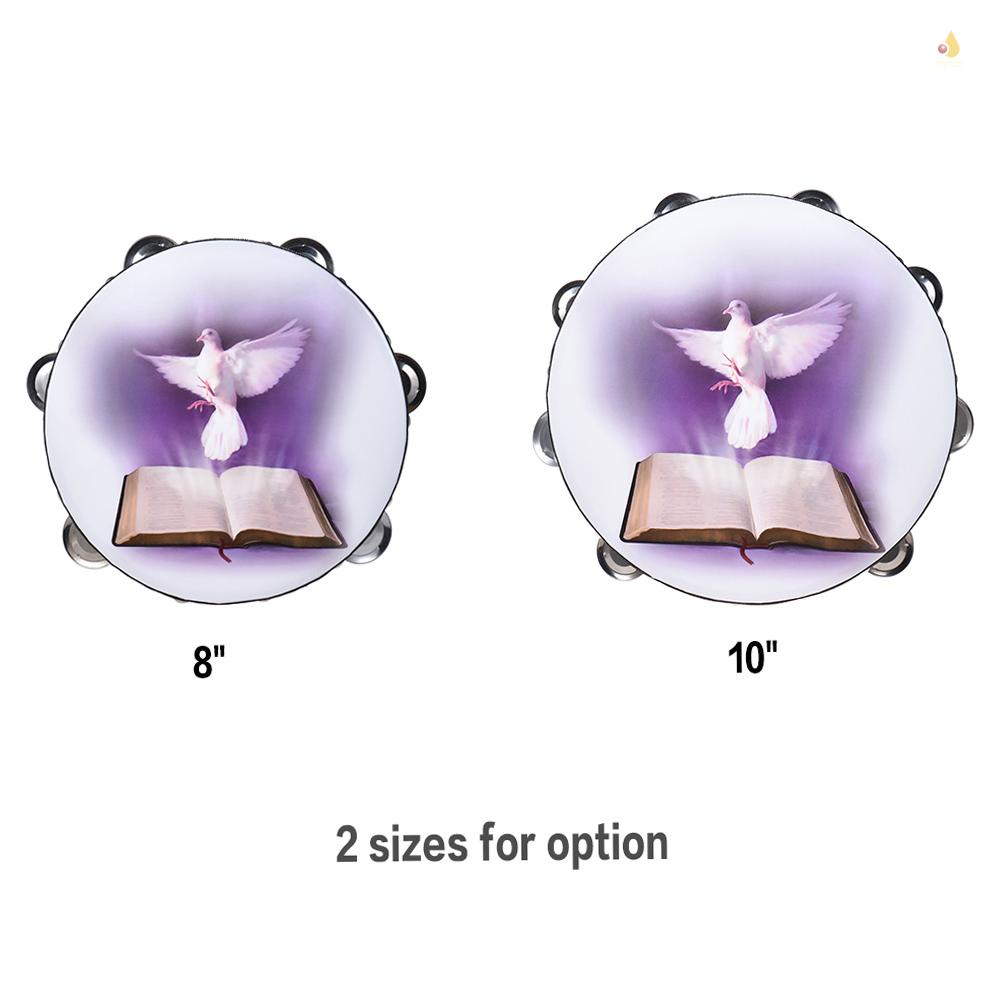 Chuông Tambourine Cầm Tay Bằng Gỗ Hai Hàng Cỡ 8 Inch Dành Cho Trẻ Em