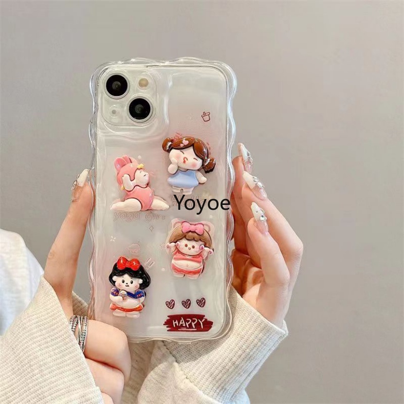 Ốp Điện Thoại Mềm Họa Tiết Cô Gái 3D Chống Sốc Cho iPhone 14 11 12 13 Pro Max X XS XR 7 8 14 Plus SE