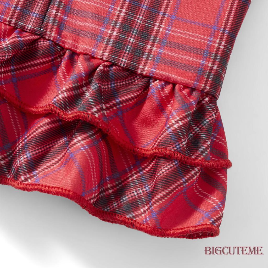 Áo Croptop Tay Ngắn Họa Tiết Sọc Caro Xinh Xắn Cho Nữ