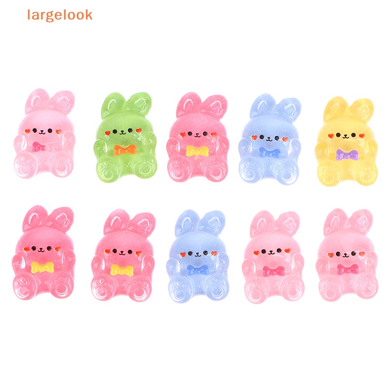 Set 10 Tượng Thỏ Gấu Hoạt Hình Bằng Resin DIY Trang Trí Sổ Tay