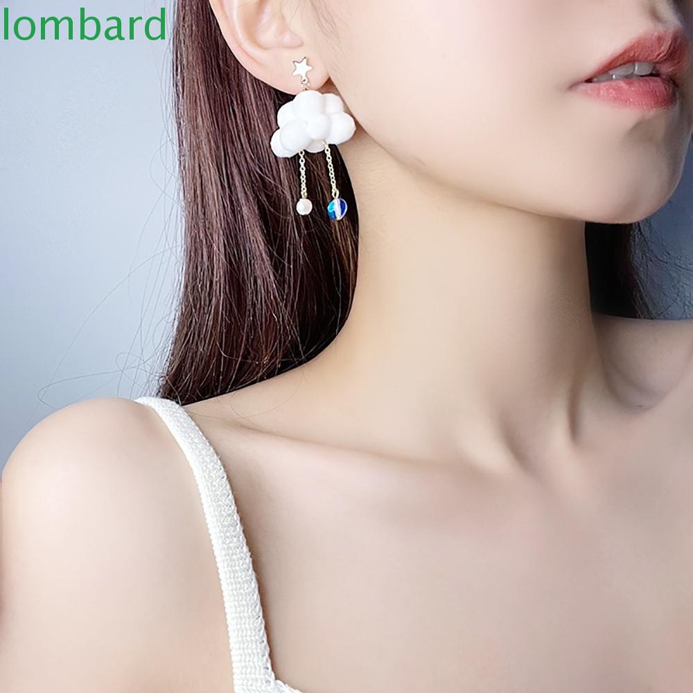 Bông Tai Hình Đám Mây Đính Nơ Lông Xù Độc Đáo Thời Trang Hàn Quốc Cho Nữ