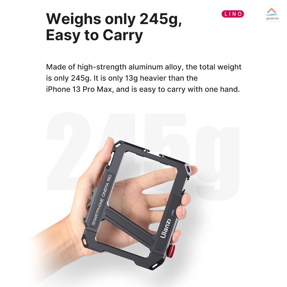 Khung Gắn Điện Thoại Ulanzi Lino Tay Cầm Kép Bằng Hợp Kim Nhôm Với Lỗ Vít 1 / 4 Inch Cho iPhone 13 mini / 13 P | BigBuy360 - bigbuy360.vn