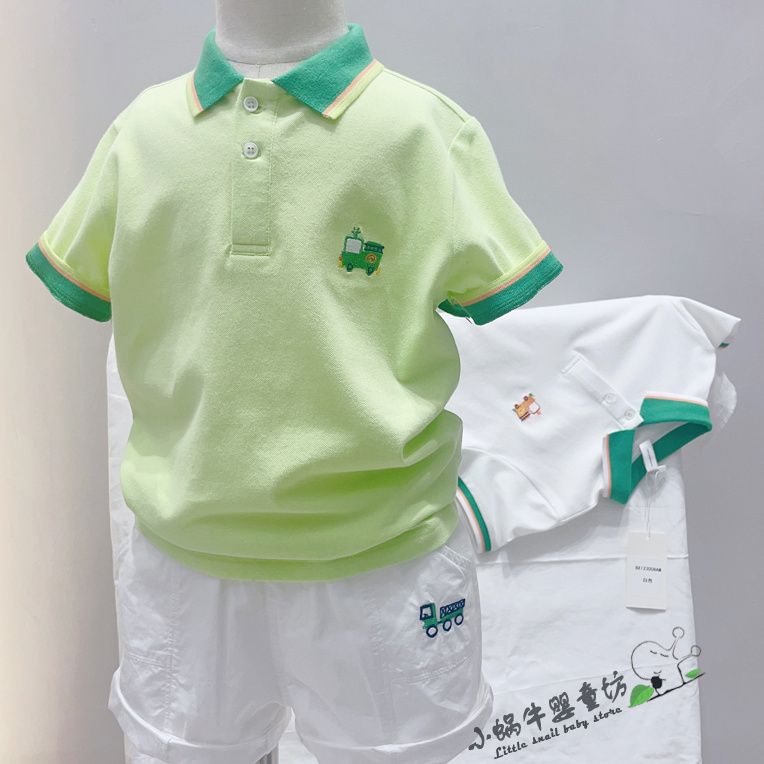 Áo Thun Polo 100% Cotton Tay Ngắn Màu Trơn Thoáng Khí Nhanh Khô In Họa Tiết Hoạt Hình Dành Cho Bé Trai 2023