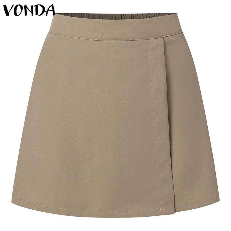 Chân Váy Chữ A Lưng Cao Màu Trơn Phong Cách Hàn Quốc Cho Nữ