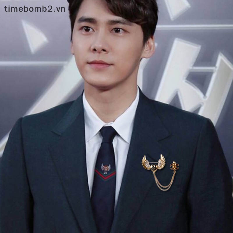 1 Huy Hiệu Cài Áo Hình Đôi Cánh Thiên Thần / Rồng / Mỏ Neo Thời Trang Cho Nam Và Nữ