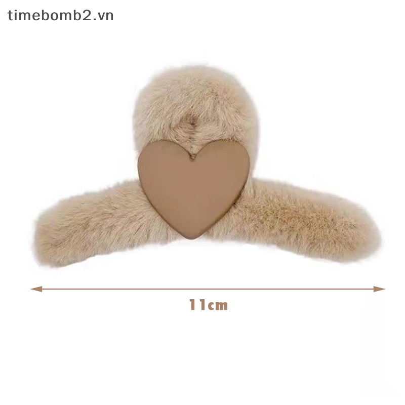 {Timebomb} Kẹp Tóc Càng Cua Dày Đính Nơ Tua Rua Dễ Thương Mùa Đông Cho Nữ