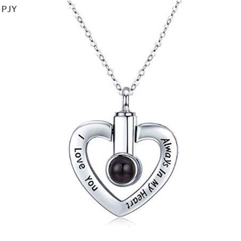 Vòng cổ Mặt Chiếu Trái Tim Khắc Chữ I Love You Bằng 100 Ngôn Ngữ PJ