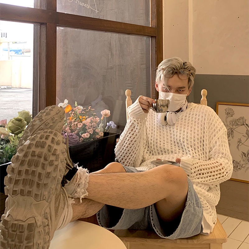 Áo Sweater Cổ Tròn Tay Dài Dáng Rộng Thời Trang Mùa Hè Cho Nam Giới