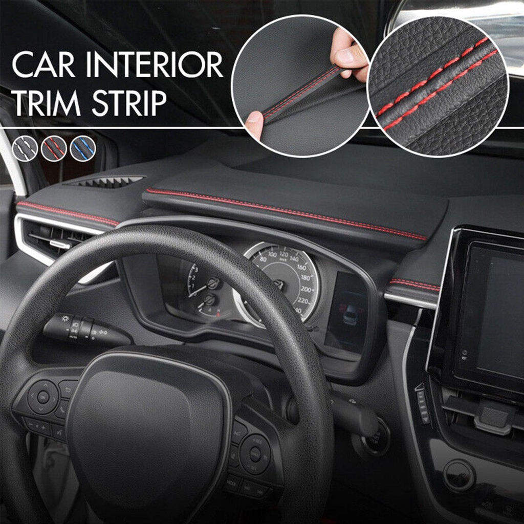 Dây Da PU Bện Linh Hoạt Trang Trí Bảng Điều Khiển Xe Hơi P3D0