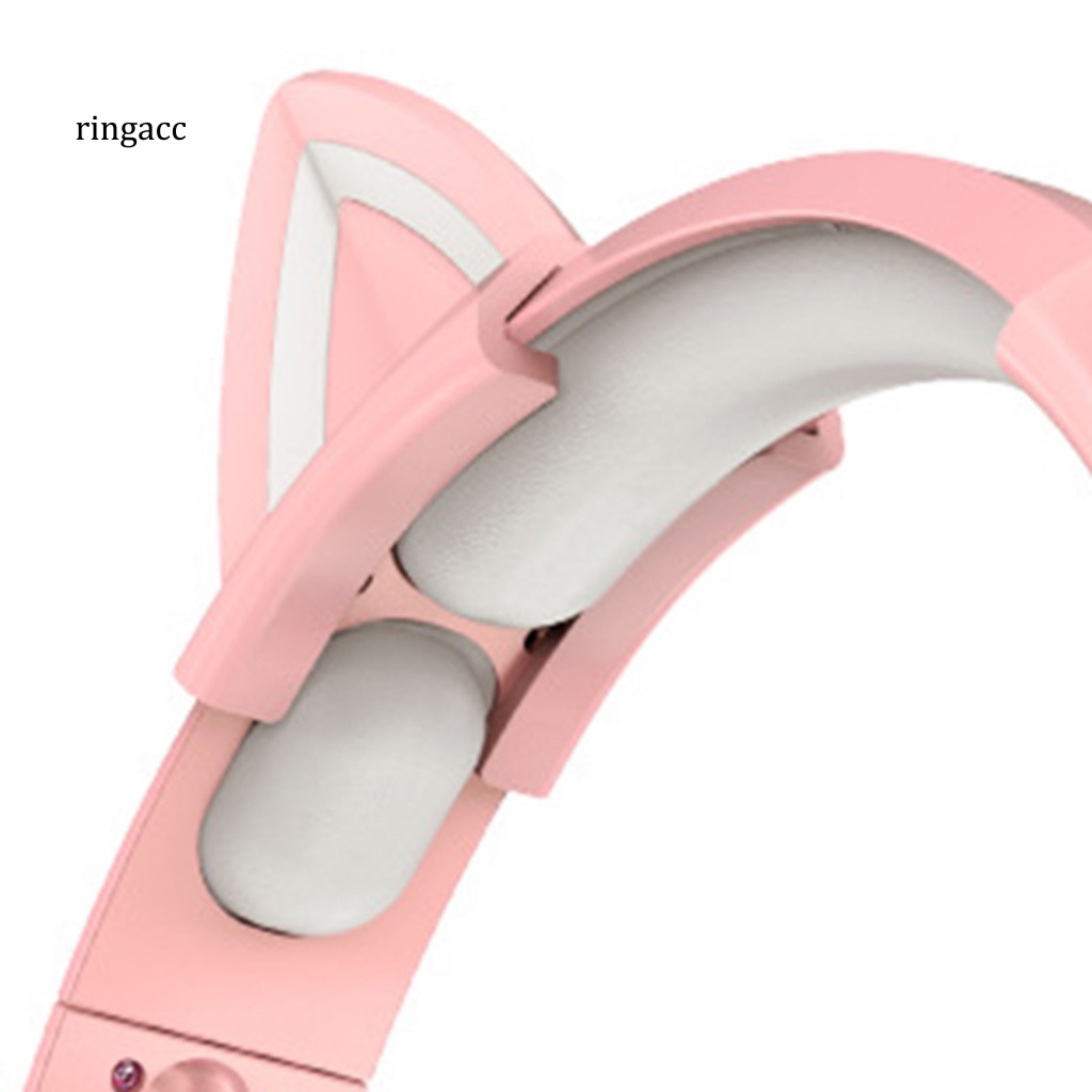 Tai Nghe Chụp Tai Có Micro Jack 3.5mm / USB Hình Tai Mèo Dễ Thương