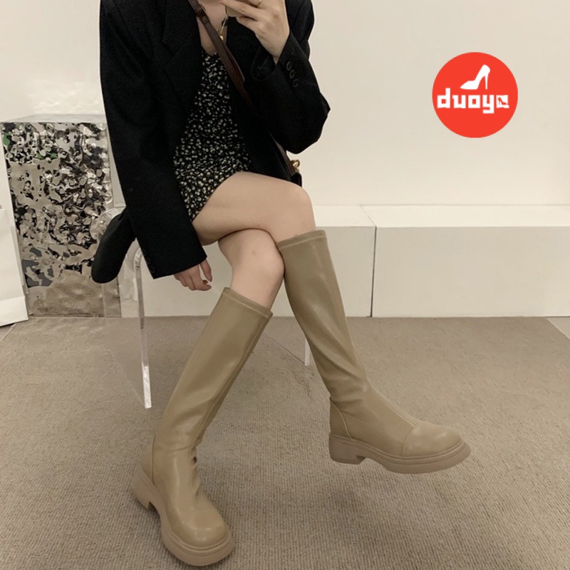 Duoya Factory Thẳng ~ [Hàng Có Sẵn] Giày Bốt Martin Mỏng Đế Dày Ngắn Màu Nâu Phong Cách Pháp Mùa Xuân Thu Cho Nữ Miễn Phí Vận Chuyển