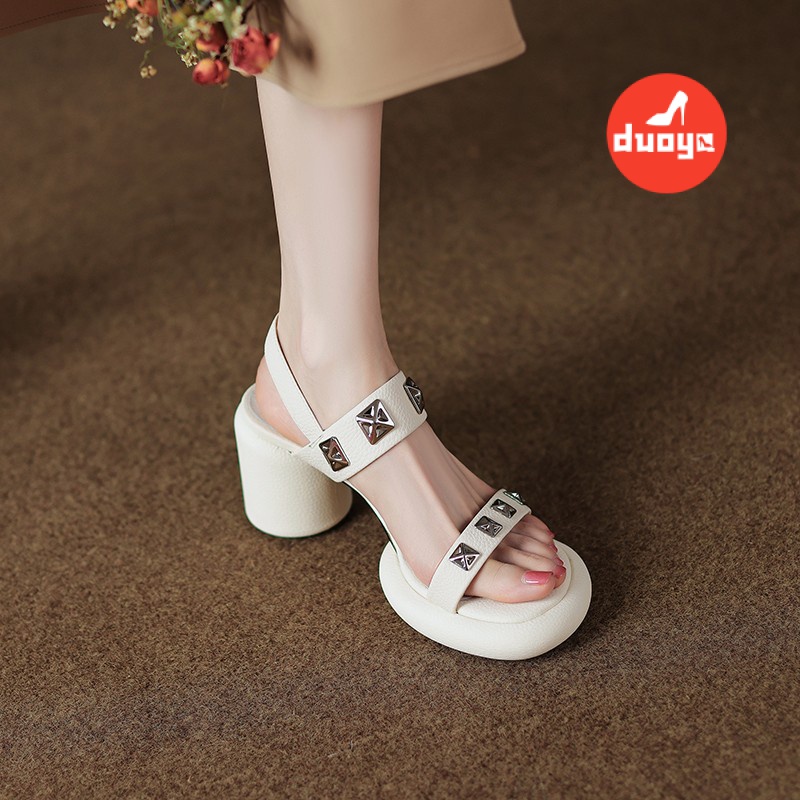 Duoya Tóc Thẳng ~ [Hàng Có Sẵn] Sandal Cao Gót Hở Ngón Đế Dày Không Thấm Nước Thoải Mái Thời Trang Cho Nữ Miễn Phí Vận Chuyển